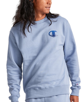 Champion Men's Standard Fit Logo Print Fleece Sweatshirt Gray Size XXL