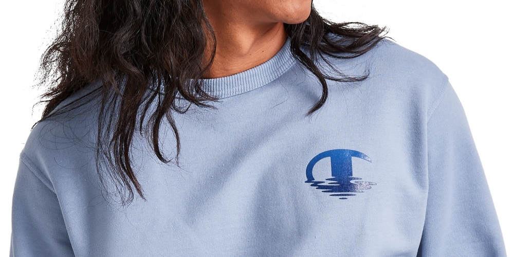 Champion Men's Standard Fit Logo Print Fleece Sweatshirt Gray Size XXL