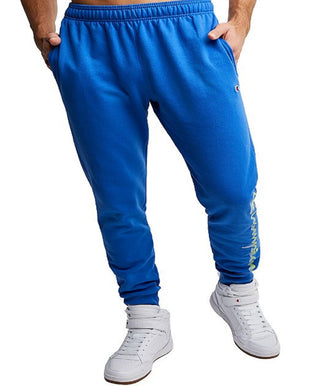Champion Men's Powerblend Graphic Jogger Sweatpants Blue Size Large
