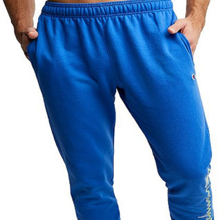 Champion Men's Powerblend Graphic Jogger Sweatpants Blue Size Large