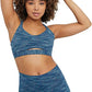 Champion Women's Ruched Sports Bra Space Dye Blue
