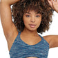 Champion Women's Soft Touch Ruched Sports Bra Blue Small