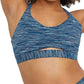 Champion Women's Soft Touch Ruched Sports Bra Blue Small
