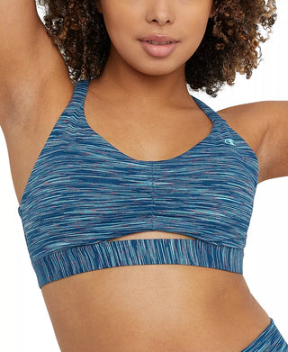Champion Women's Soft Touch Ruched Sports Bra Blue
