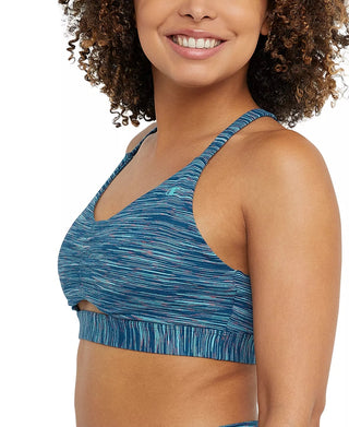 Champion Women's Soft Touch Ruched Sports Bra Blue