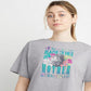 Champion Women's Graphic Cropped Short Sleeve T-Shirt Gray Size Large