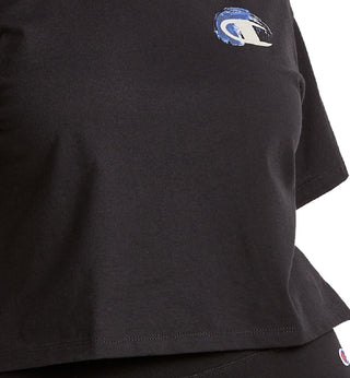Champion Women's Cropped Logo T-Shirt Black Size Medium