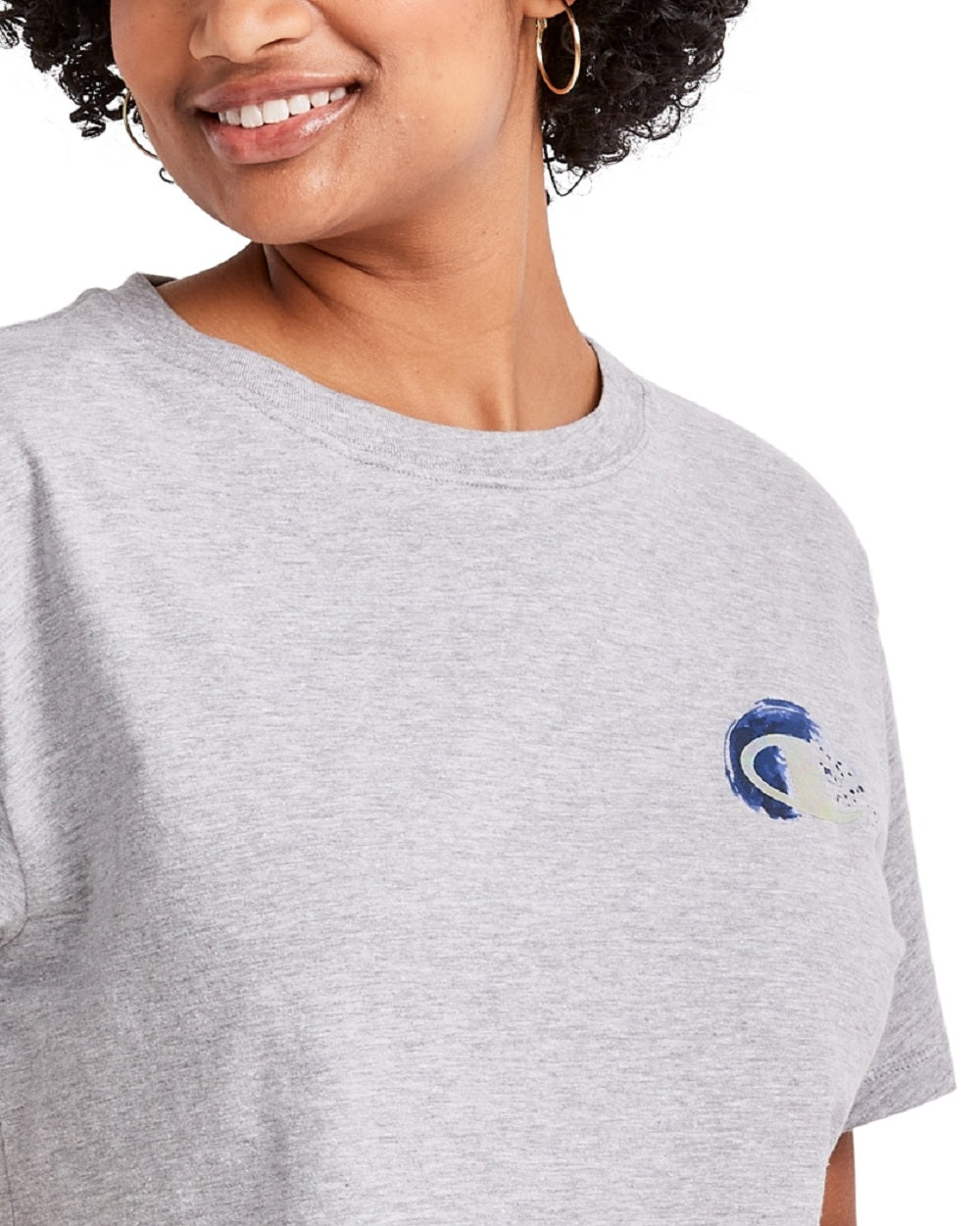 Champion Women's Cropped Logo T-Shirt Gray