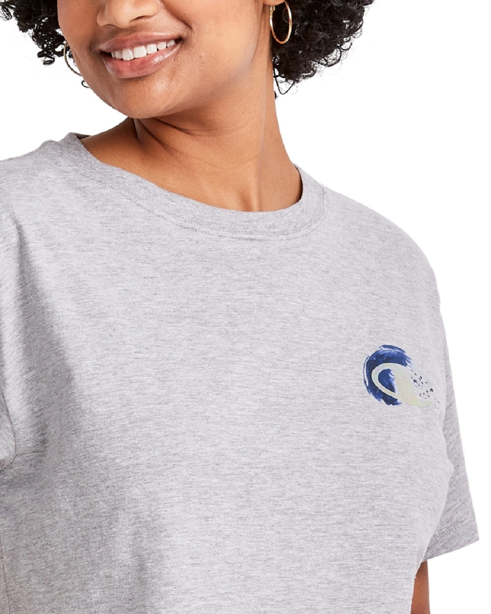 Champion Women's Cropped Logo T-Shirt Gray