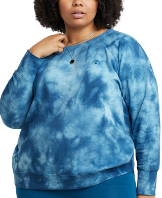 Champion Women's Fleece Ombre Dyed Crewneck Sweatshirt Blue