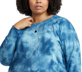 Champion Women's Fleece Ombre Dyed Crewneck Sweatshirt Blue