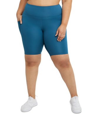 Champion Women's Absolute Eco Bike Shorts Blue Size 2X