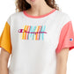 Champion Women's Colorblocked Cropped T-Shirt White Size X-Small