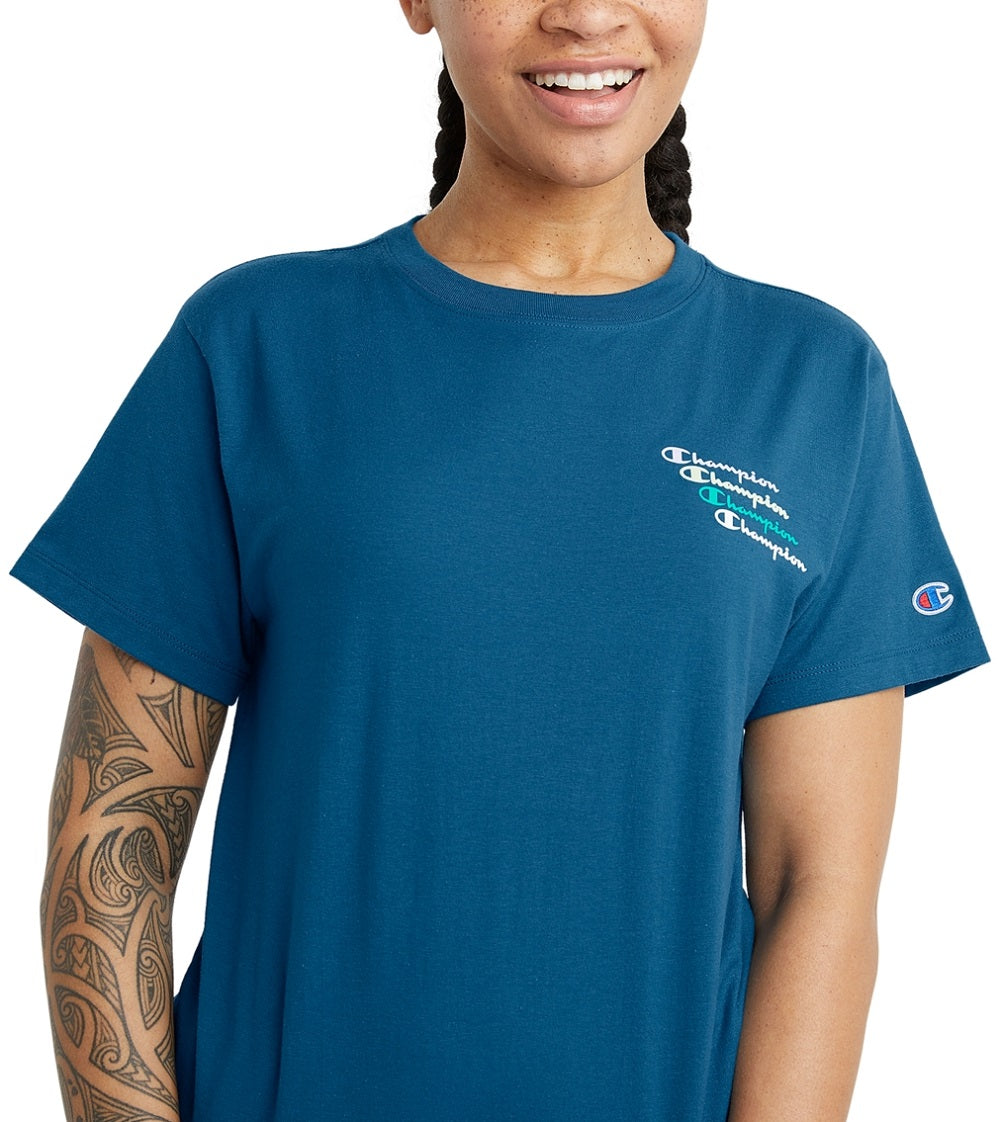Champion Women's Classic T-Shirt Blue Size X-Small