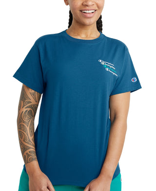 Champion Women's Classic T-Shirt Blue Size X-Small