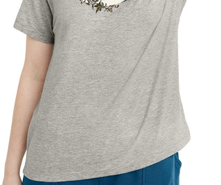 Champion Women's Graphic Print Classic T-Shirt Gray Size Large