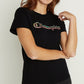 Champion Women's Classic Logo T-Shirt Black Size X Small