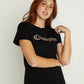 Champion Women's Classic Logo T-Shirt Black Size Small