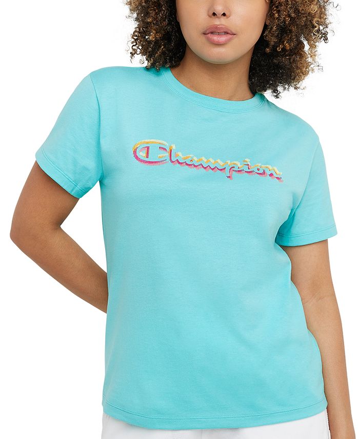 Champion Women's Classic Logo T-Shirt Blue Size XX Large