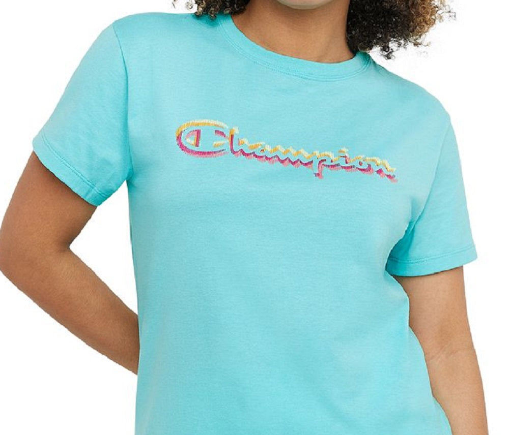 Champion Women's Classic Logo T-Shirt Blue Size XX Large