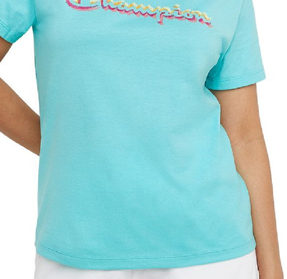 Champion Women's Classic Logo T-Shirt Blue Size XX Large