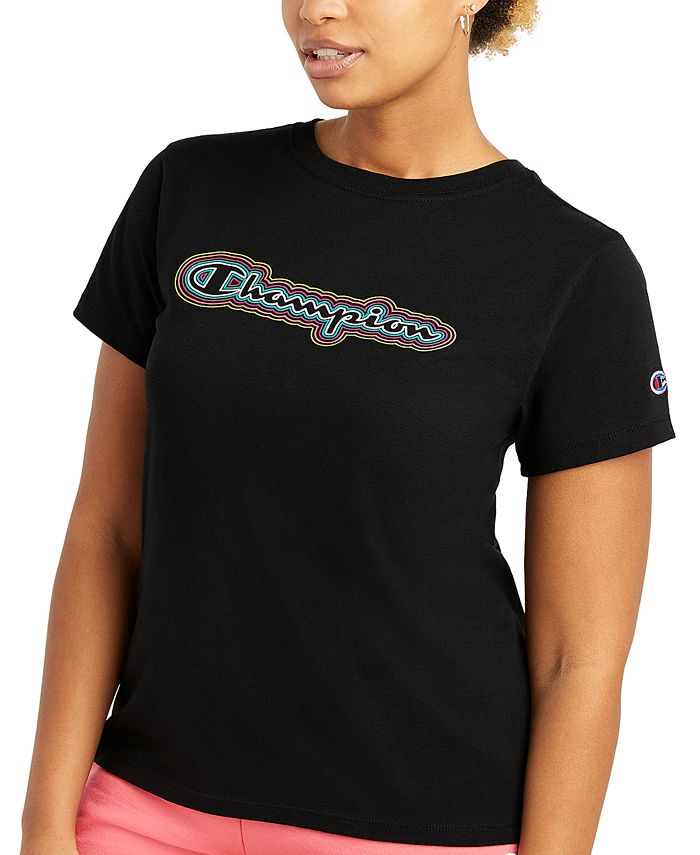 Champion Women's Classic Short Sleeve T-Shirt Black Size Large