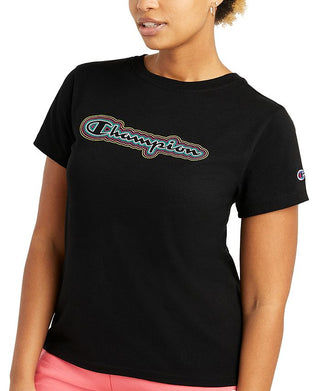Champion Women's Classic Short Sleeve T-Shirt Black Size Large