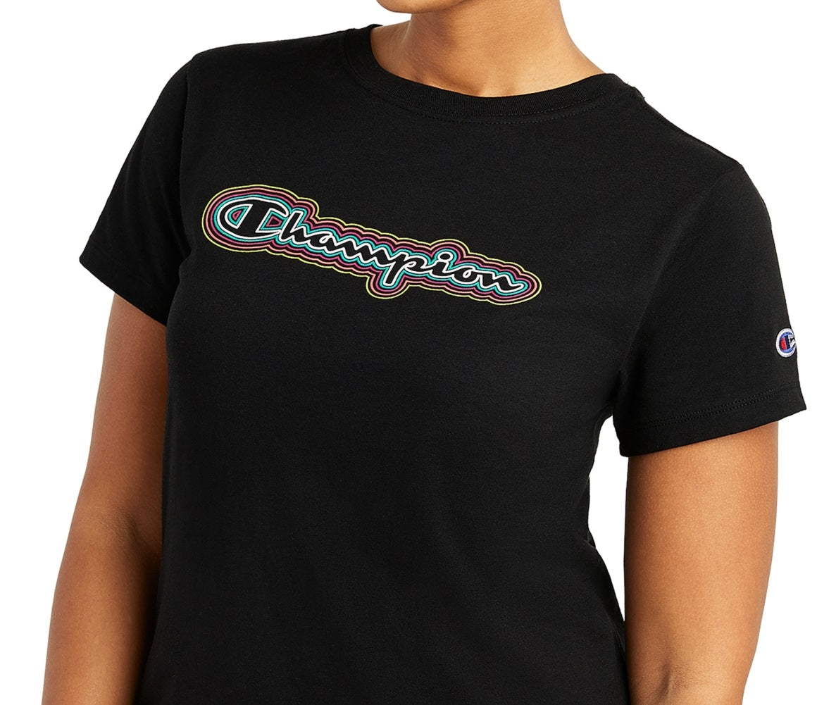 Champion Women's Classic Short Sleeve T-Shirt Black Size Large