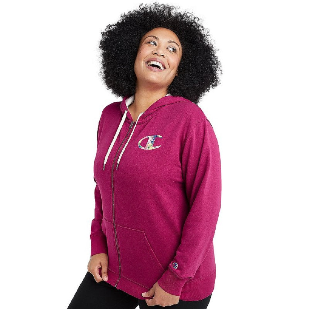 Champion Women's Campus Full Zip Hoodie Purple Size XX-Large