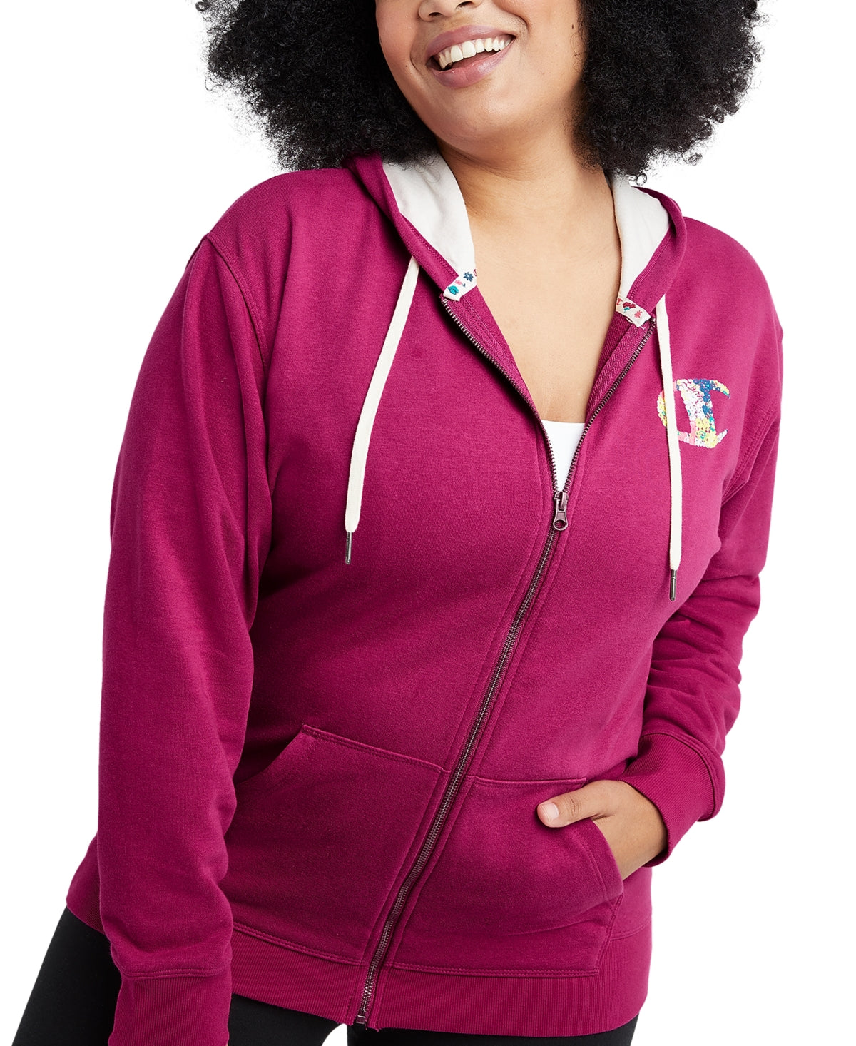 Champion Women's Campus Full Zip Hoodie Purple Size XX-Large