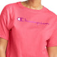 Champion Women's Logo Cropped T-Shirt Pink Size Small