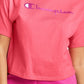 Champion Women's Logo Cropped T-Shirt Pink Size Small