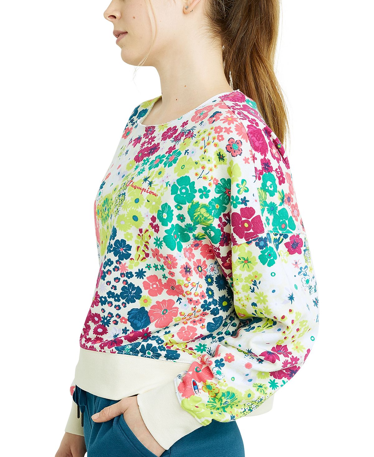 Champion Women's Campus Print Sweatshirt Brown Size Large