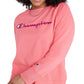 Champion Women's Powerblend Signature Graphic Sweatshirt Pink Size 2X