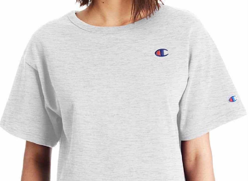 Champion Women's Heritage Cropped T-Shirt Gray Size Large