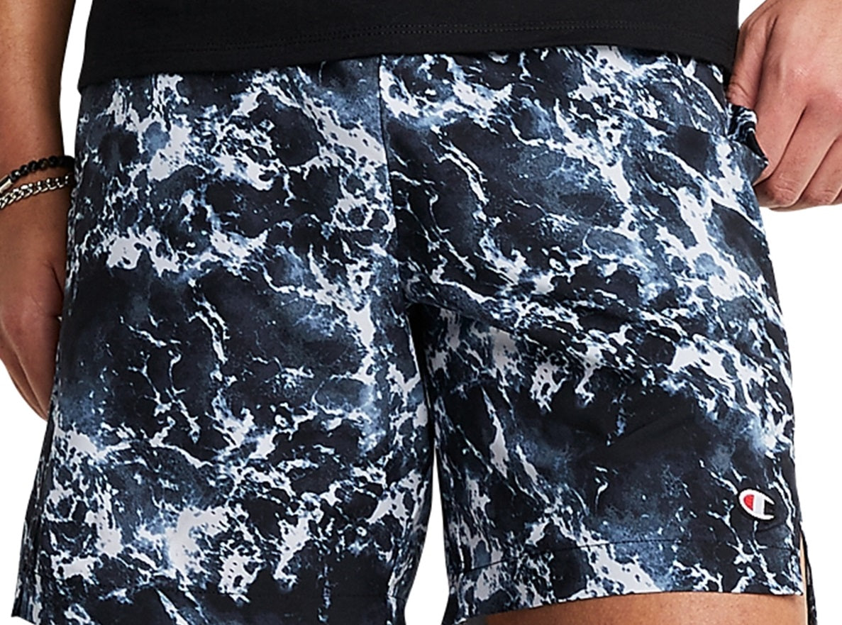 Champion Men's Printed Performance 7 Shorts Blue Size XX-Large