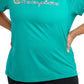 Champion Women's Logo T-Shirt Green Size XX-Large