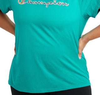 Champion Women's Logo T-Shirt Green Size XX-Large