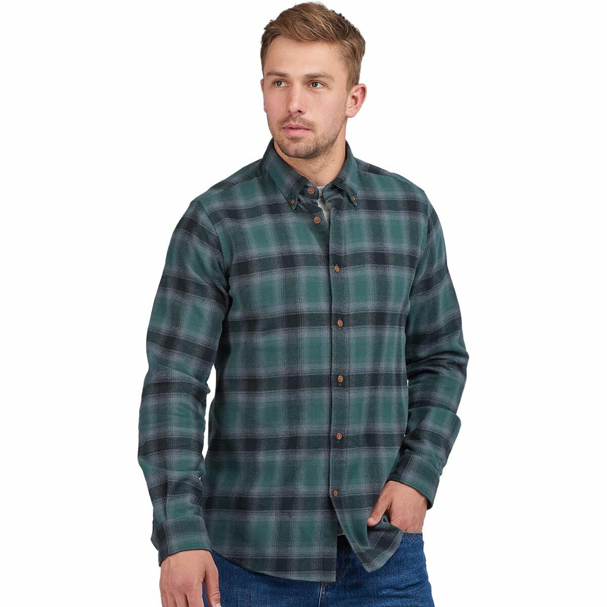 Barbour Men's Joshua Shirt Green Size Medium
