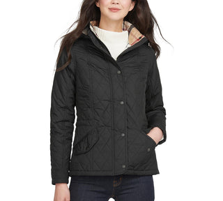 Barbour Women's Millfire Hooded Quilted Jacket Black Size 14