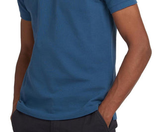 Barbour Men's Tartan Pique Denim Polo Shirt Blue Size X-Large