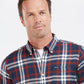 Barbour Men's Hilltop Tailored Fit Plaid Flannel Button Up Shirt Blue Size XX-Large