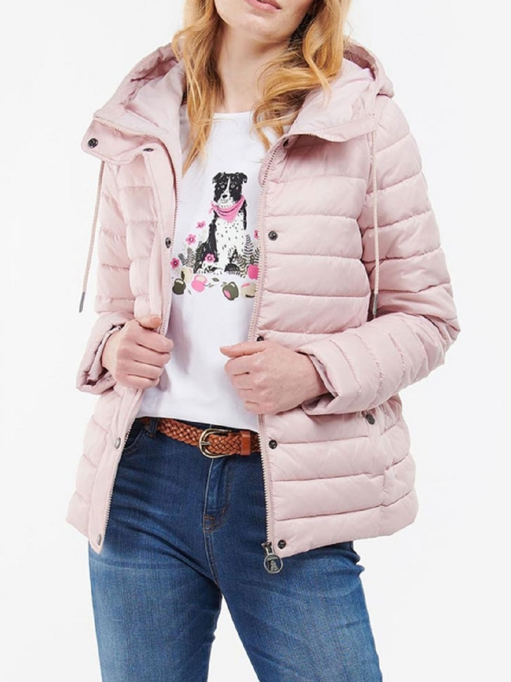 Barbour Women's Seaholly Quilt Jacket Pink Size 4