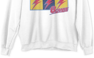 Junk Food Women's Bowie Graphic Sweatshirt White Size Large