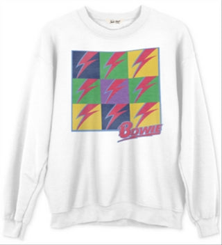 Junk Food Women's Bowie Graphic Sweatshirt White Size Large