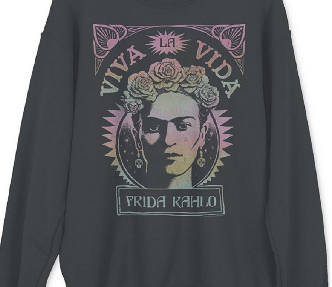 Junk Food Women's Frida Kahlo Graphic Sweatshirt Black Size Large