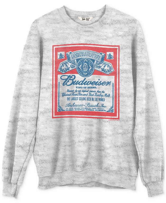 Junk Food Women's Cotton Budweiser Graphic Sweatshirt Gray Size Medium