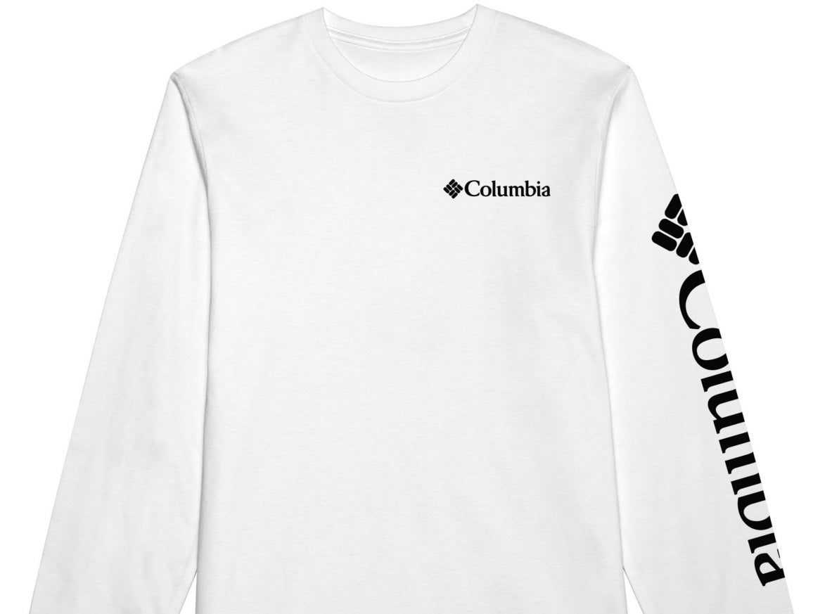 Columbia Men's Fundamentals Graphic Long Sleeve T-Shirt White Size XX-Large