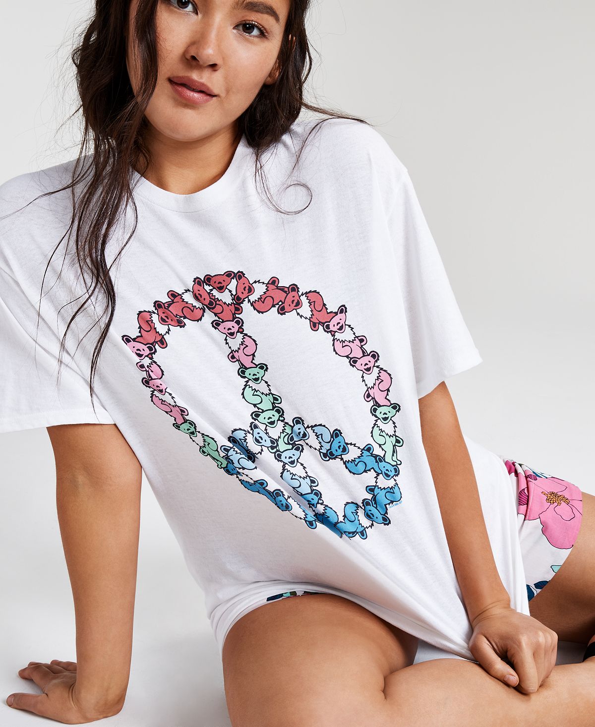 Junk Food Women's Stretch Graphic Crew Neck T-Shirt White Size Medium