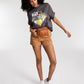 Junk Food Women's Crew Neck T-Shirt Gray Size Small